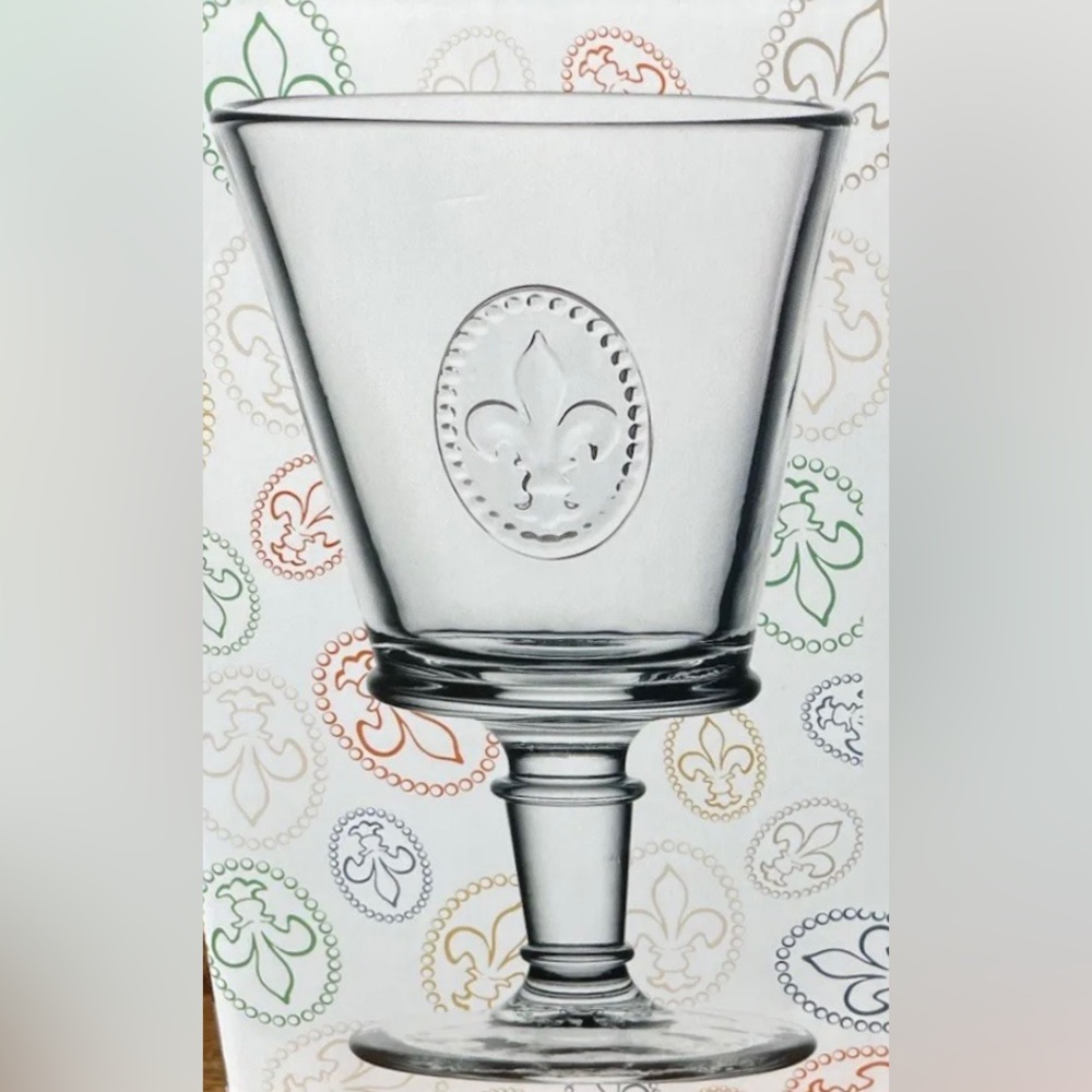 La Rochère Set of 4 FLEUR DE LYS Wine Glasses Set - NEW